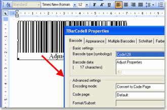 TBarCode OCX Property Dialog